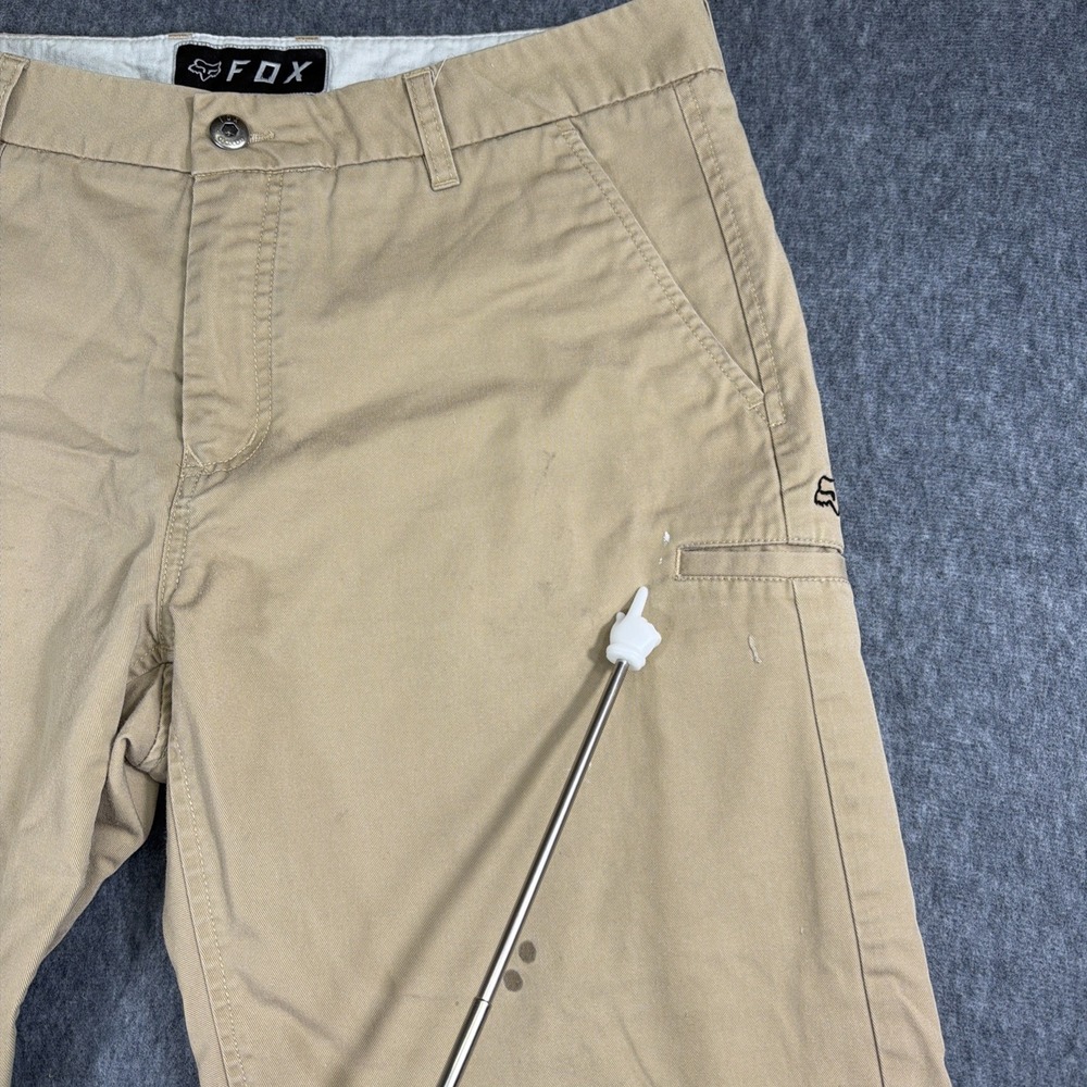 FOX Motocross Shorts Men's 36 Y2K Racing Tan Khaki Work Stained - Picture 5 of 13